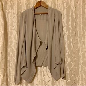 Babaton Gray Drape Front Asymmetrical Zip Lightweight Jacket